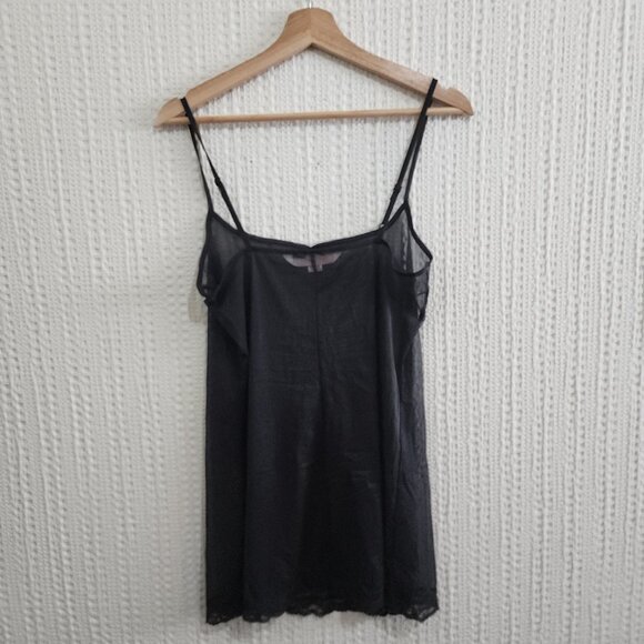 Victoria’s Secret Sheer Black Lace Trim Slip Dress Lingerie Women's Size Medium - Picture 3 of 14